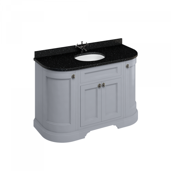 Freestanding 134 Curved Vanity Unit with doors  - Grey (FC1G) - Image 2