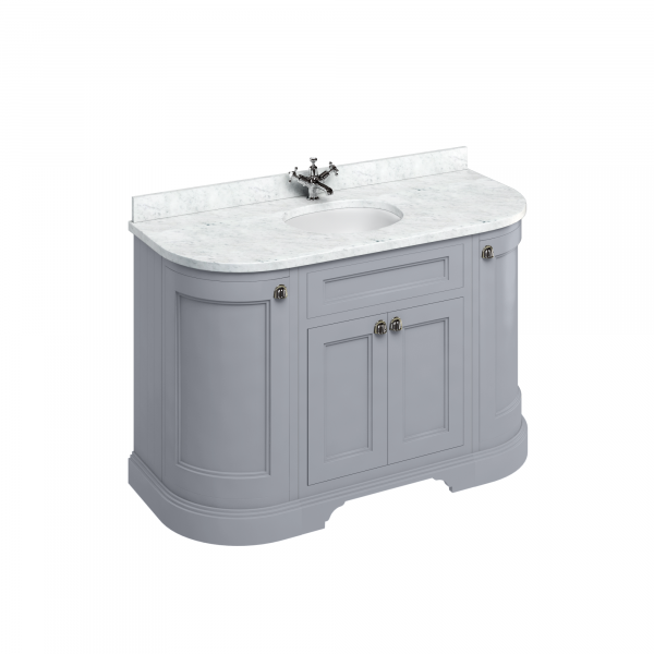 Freestanding 134 Curved Vanity Unit with doors  - Grey (FC1G) - Image 3