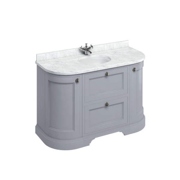 Freestanding 134 Curved Vanity Unit with drawers - Grey (FC4G) - Image 2