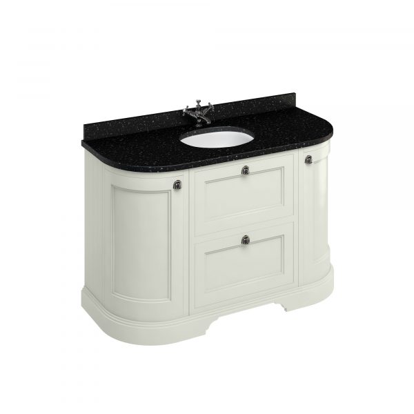 Freestanding 134 Curved Vanity Unit with drawers - Sand (FC4S)