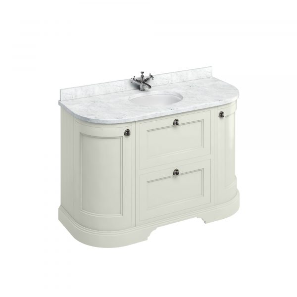 Freestanding 134 Curved Vanity Unit with drawers - Sand (FC4S) - Image 2