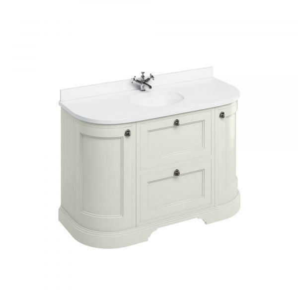 Freestanding 134 Curved Vanity Unit with drawers - Sand (FC4S) - Image 3