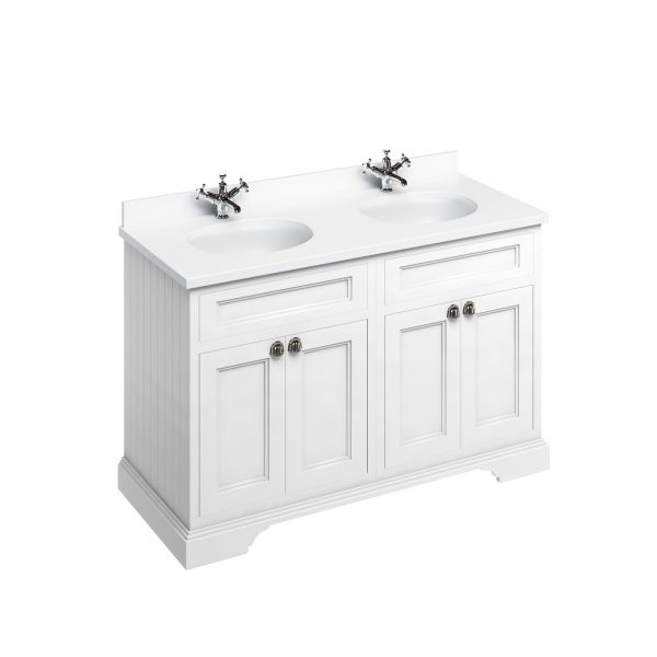 Freestanding 130 Vanity Unit with doors - Matt White (FC9W)
