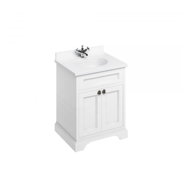 Freestanding 65 Vanity Unit with doors - Matt White (FF8W)