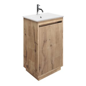 Flute 1 Door Floor Standing Unit Windsor Oak (FL4950FWO-FS)