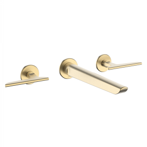 Foile Basin 3H Set Wall Mounted Brushed Brass (FO130WNF)