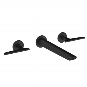 Foile Basin 3H Set Wall Mounted Matt Black (FO130WNM)