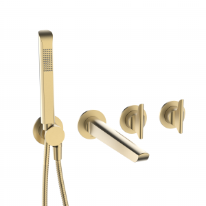 Module Foile 2 Handle With Bath Spout & Handshower Brushed Brass (FOMOD440TRIMF)