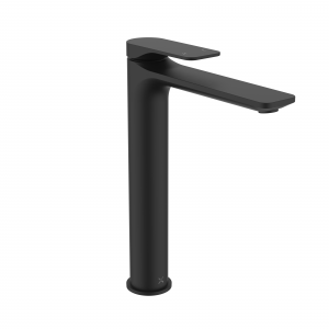 Fuse Tall Basin Monobloc With Clicker Waste Matt Black (FS112DNM)