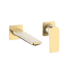 Fuse 2H Basin Set Wall Mounted Brushed Brass (FS120WNF)