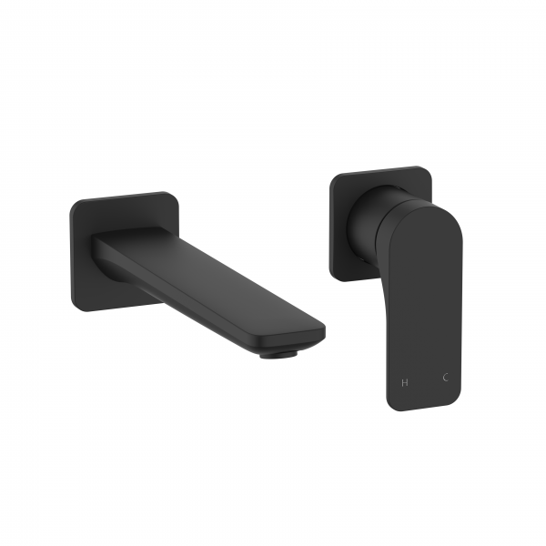 Fuse 2H Basin Set Wall Mounted Matt Black (FS120WNM)