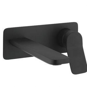 Glide II Basin Set Single Plate Wall Mounted Matt Black (GD121WNM)