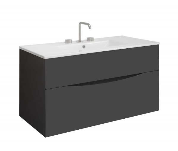 Glide II 2 Drawer Basin Unit 1000 Matt Black (GL1000DBM+) - Image 4