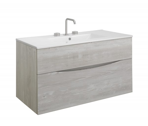 Glide II 2 Drawer Basin Unit 1000 Nordic Oak (GL1000DNO+) - Image 5