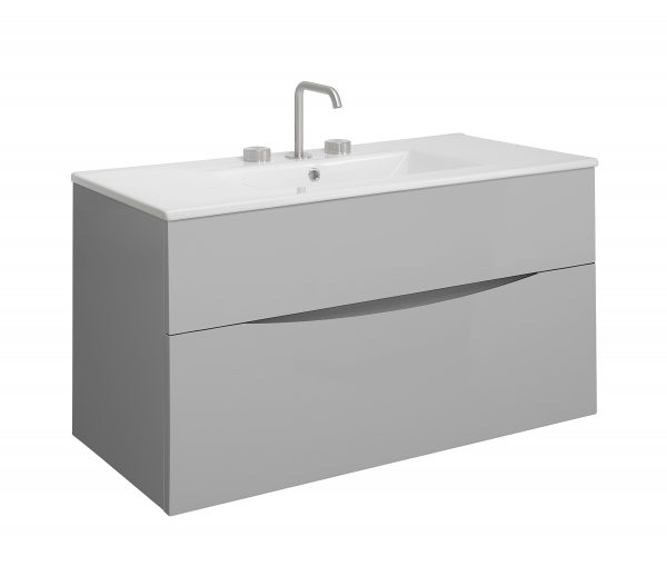 Glide II 2 Drawer Basin Unit 1000 Storm Grey (GL1000DSG+) - Image 2