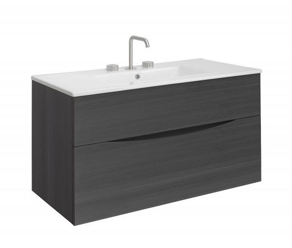 Glide II 2 Drawer Basin Unit 1000 Steelwood (GL1000DST+) - Image 4