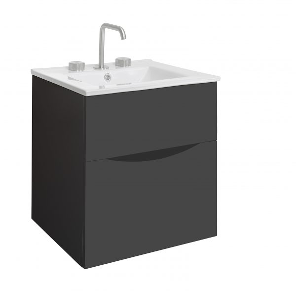 Glide II 2 Drawer Basin Unit 500 Matt Black (GL5000DBM+)