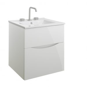 Glide II 2 Drawer Basin Unit 500 White Gloss (GL5000DWG+)