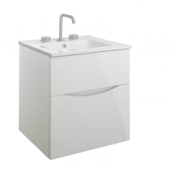 Glide II 2 Drawer Basin Unit 500 White Gloss (GL5000DWG+)
