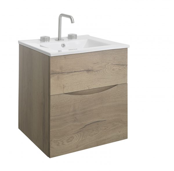 Glide II 2 Drawer Basin Unit 500 Windsor Oak (GL5000DWO+) - Image 2