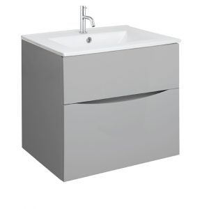 Glide II 2 Drawer Basin Unit 600 Storm Grey (GL6000DSG+)