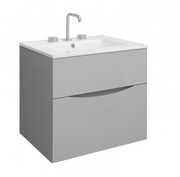 Glide II 2 Drawer Basin Unit 600 Storm Grey (GL6000DSG+) - Image 7