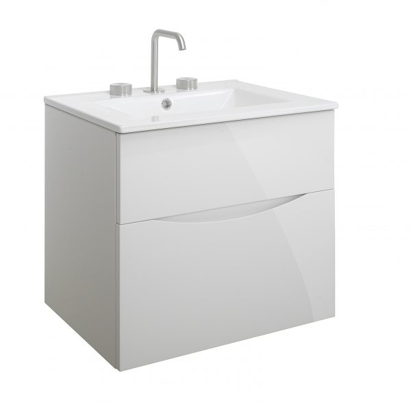 Glide II 2 Drawer Basin Unit 600 White Gloss (GL6000DWG+) - Image 6
