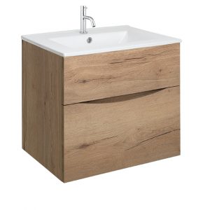 Glide II 2 Drawer Basin Unit 600 Windsor Oak (GL6000DWO+)