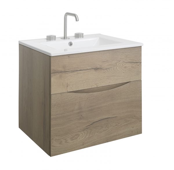 Glide II 2 Drawer Basin Unit 600 Windsor Oak (GL6000DWO+) - Image 7