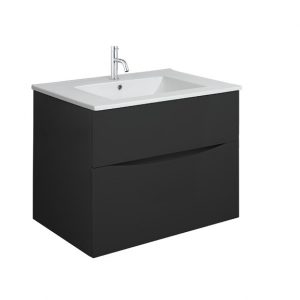 Glide II 2 Drawer Basin Unit 700 Matt Black (GL7000DBM+)