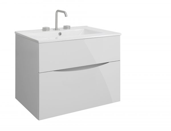 Glide II 2 Drawer Basin Unit 700 White Gloss (GL7000DWG+) - Image 2