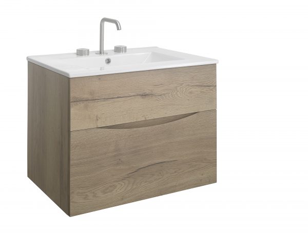 Glide II 2 Drawer Basin Unit 700 Windsor Oak (GL7000DWO+) - Image 2