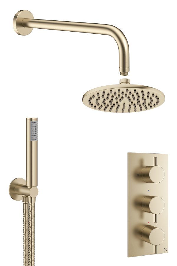 One Box Showering MPRO Bundle 2000 Brushed Brass (GTLPRO2000F)
