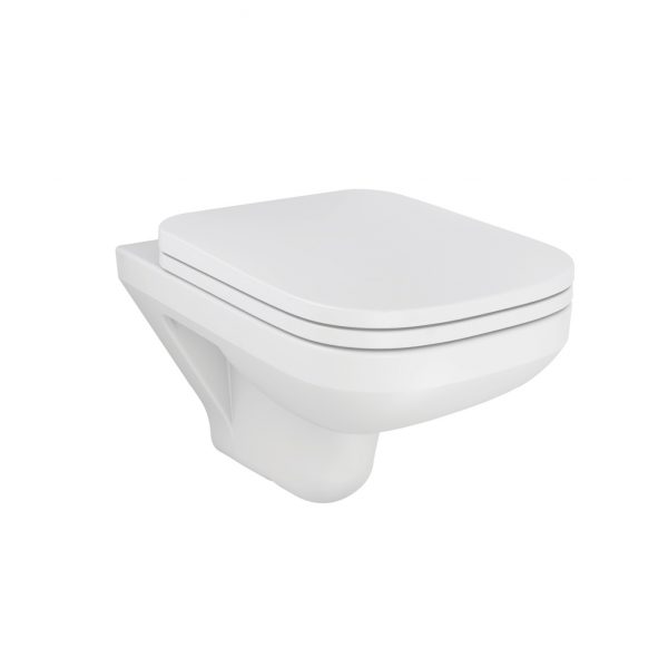 SPAN-SQUARE WH TOILET W/SEAT (29174IN-S-0)