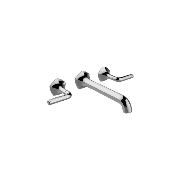 WALL-MOUNT WIDESPREAD FAUCET
TRIM WITH STRAIGHT SPOUT AND
LEVER HANDLES (EX27103T-4-CP)