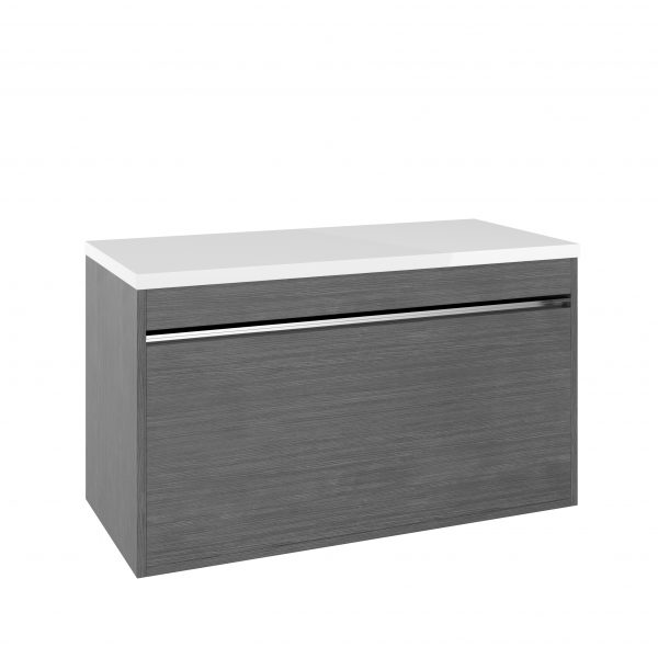Kai Single Drawer Basin Unit 1000 Grey Oak (KL1000DGO) - Image 2