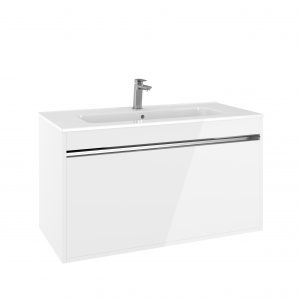 Kai Single Drawer Basin Unit 1000 White Gloss (KL1000DWG)