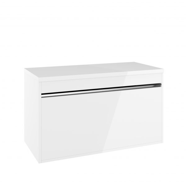 Kai Single Drawer Basin Unit 1000 White Gloss (KL1000DWG) - Image 2