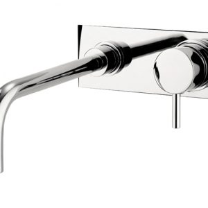 Kai Lever Basin 2 Hole Set Wall Mounted with Backplate Chrome (KL121WNC)
