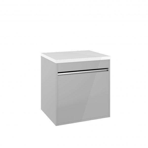 Kai Single Drawer Basin Unit 500 Grey Gloss (KL5000DGG) - Image 2