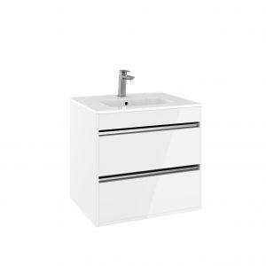 Kai X Two Drawer Basin Unit 600 White Gloss (KL6200DWG)