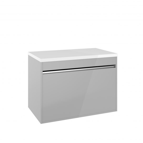 Kai Single Drawer Basin Unit 800 Grey Gloss (KL8000DGG) - Image 2