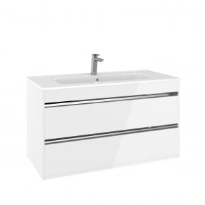 Kai X Two Drawer Basin Unit 1000 White Gloss (KLX1000DWG)