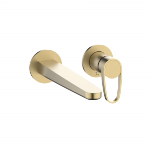 Lazo 2H Basin Set Wall Mounted Brushed Brass (LA120WNF)