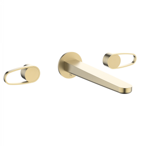 Lazo Basin 3H Set Wall Mounted Brushed Brass (LA130WNF)