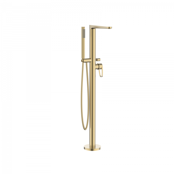 Lazo Bath Shower Mixer Floor Standing Brushed Brass (LA416FF)