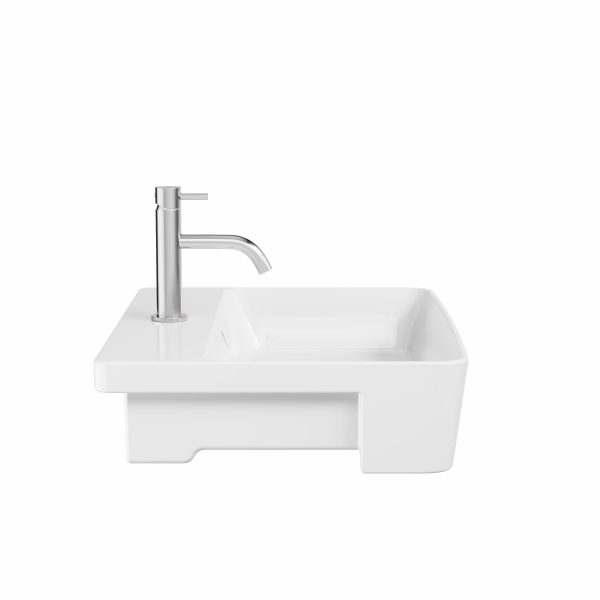 Libra Semi Recessed Basin 56x42 1TH Gloss White (LB0551SCW) - Image 3