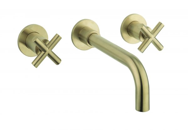 MPRO Crosshead Basin 3 Hole Set Wall Brushed Brass (PRC130WNF)