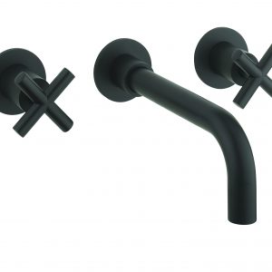 MPRO Crosshead Basin 3 Hole Set Wall Matt Black (PRC130WNM)