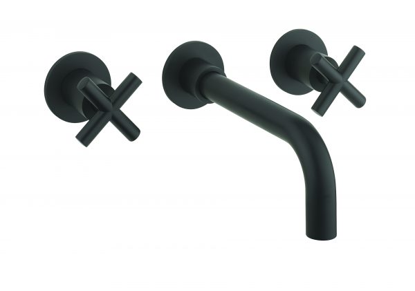 MPRO Crosshead Basin 3 Hole Set Wall Matt Black (PRC130WNM)